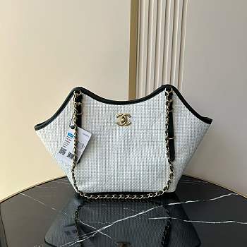 Bagsaaa Chanel Small Tote AS6015 White & Black - 28cm