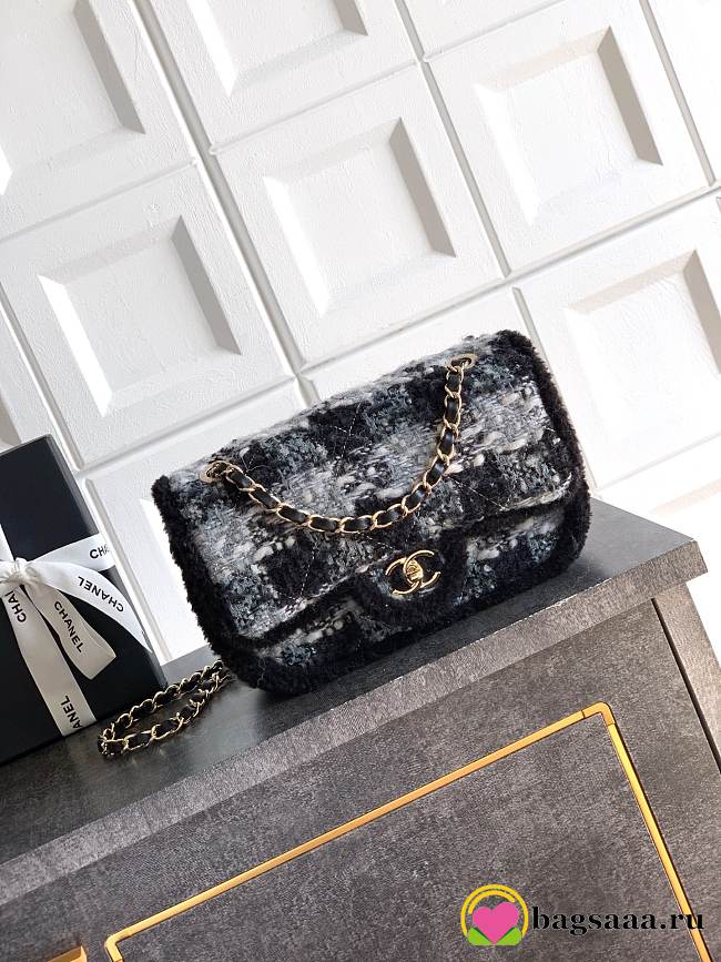 Bagsaaa Chanel Large Flap Bag AS5686 Black & Gray - 26.5cm - 1
