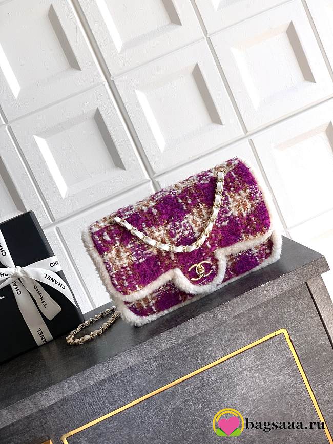 Bagsaaa Chanel Large Flap Bag AS5686 Fuschia Tweed - 26.5cm - 1
