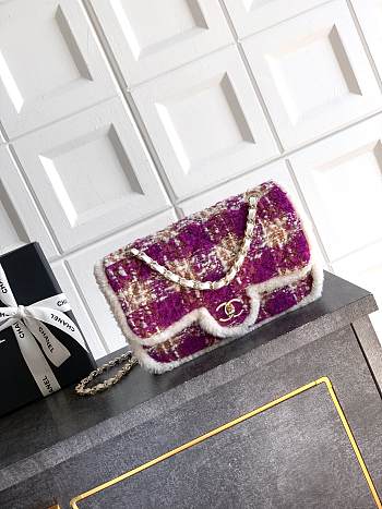 Bagsaaa Chanel Large Flap Bag AS5686 Fuschia Tweed - 26.5cm