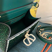 Bagsaaa Valentino Garavani Crystal Embroidered Mini Vsling Top Handle Green - 19cm - 4