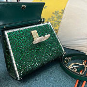 Bagsaaa Valentino Garavani Crystal Embroidered Mini Vsling Top Handle Green - 19cm - 2