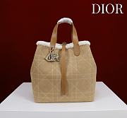 Bagsaaa DiorAlps Medium Dior Toujours Vertical Tote Bag Beige Suede and Ecru Merino Wool - 24cm  - 1