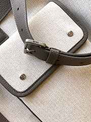 Bagsaaa Large Dior Normandie Tote Bag Beige Herringbone Cotton Canvas and Gray Dior Icons Calfskin - 49cm - 4