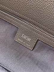 Bagsaaa Large Dior Normandie Tote Bag Beige Herringbone Cotton Canvas and Gray Dior Icons Calfskin - 49cm - 3