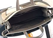 Bagsaaa Large Dior Normandie Tote Bag Beige Herringbone Cotton Canvas and Gray Dior Icons Calfskin - 49cm - 2