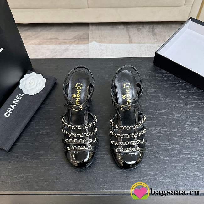Bagsaaa Chanel Slingbacks G46956 black patent - 9cm - 1