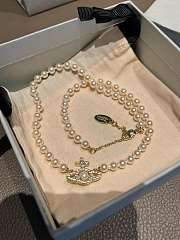 Bagsaaa Vivienne Westwood Olympia pearl necklace in gold-tone - 1