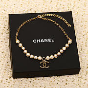 Bagsaaa Chanel 2024 Bead Strand CC Gold and Cream Pearl Necklace - 1