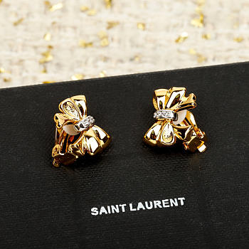 Bagsaaa YSL bow earrings gold