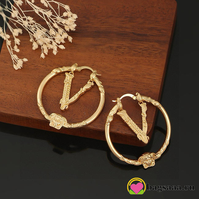 Bagsaaa Versace Virtus hoop earrings - 1