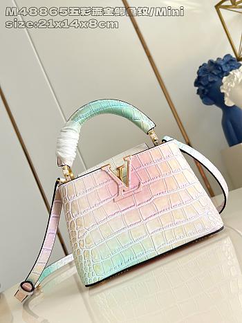 Bagsaaaa Louis Vuitton Capucines Mini bag multi-color crocodile-embossed leather - 21cm