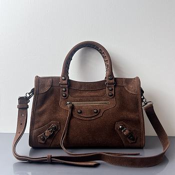 Bagsaaa Balenciaga Le City Bag Small in light espresso waxed suede calfskin - 30cm