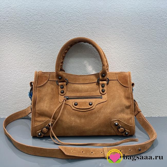 Bagsaaa Balenciaga Le City Bag Small in camel suede calfskin - 30cm - 1