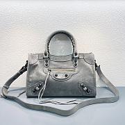 Bagsaaa Balenciaga Le City Bag Small in storm grey waxed suede calfskin - 30cm - 1