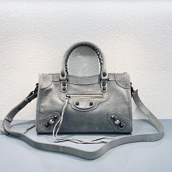 Bagsaaa Balenciaga Le City Bag Small in storm grey waxed suede calfskin - 30cm