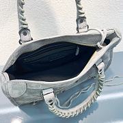 Bagsaaa Balenciaga Le City Bag Small in storm grey waxed suede calfskin - 30cm - 3