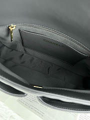 Bagsaaa Chanel handbag in gray leather with a top handle and front pockets - 25cm - 3