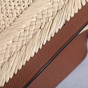 Bagsaaa Valentino Garavani VLogo Signature raffia tote bag with brown leather - 48cm - 2