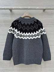 Bagsaaa Prada Intarsia Wool-Cashmere Button-Front Cardigan gray - 4