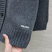 Bagsaaa Prada Intarsia Wool-Cashmere Button-Front Cardigan gray - 2
