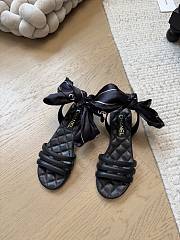 Bagsaaa Chanel Sandals G46940 black Lambskin & Silk - 1
