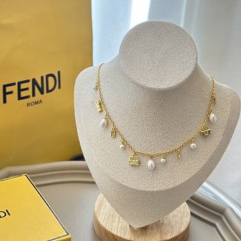 Bagsaaa Fendi chain necklace with Fendi O'Lock motif