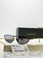 Bagsaaaa Balenciaga BB0417S black metal pilot sunglasses - 1