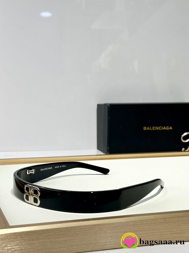 Bagsaaa Balenciaga Country Club Side BB Headband in black acetate - 1