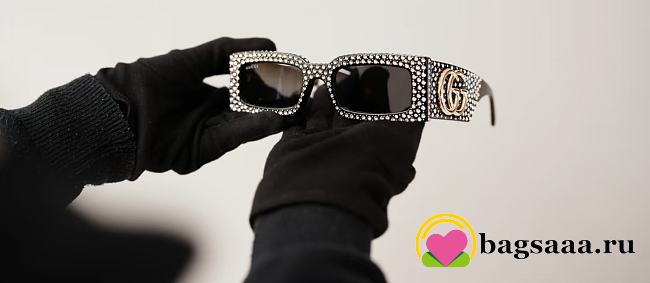 Bagsaaa Crystal Black Marmont Sunglasses - 1