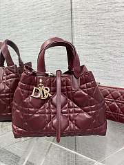 Bagsaaa Medium Dior Toujours Bag Plum Macrocannage Calfskin - 28.5cm - 1