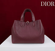 Bagsaaa Medium Dior Toujours Bag Burgundy Flat Macrocannage Calfskin - 28.5cm - 4