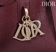 Bagsaaa Medium Dior Toujours Bag Burgundy Flat Macrocannage Calfskin - 28.5cm - 2