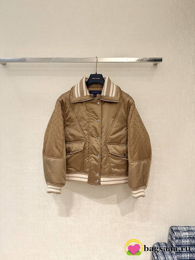 Bagsaaa Louis Vuitton Padded Bomber Jacket in a seasonal brown/gold - 1