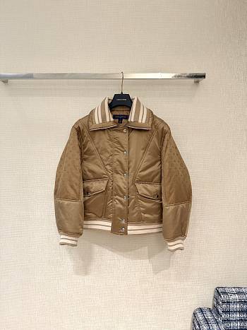 Bagsaaa Louis Vuitton Padded Bomber Jacket in a seasonal brown/gold
