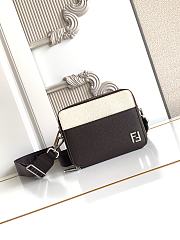 Bagsaaa Fendi Squared FF & Leather Camera Case Organizer in brown and white - 18cm - 1