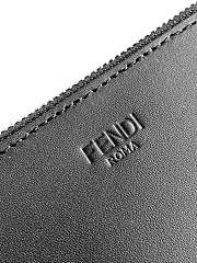 Bagsaaa Fendi Monster Eyes leather clutch bag in black with yellow - 30cm - 2