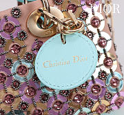 Bagsaaa Dior Lady D-Joy micro bag in multicolor glass material with light blue leather - 16cm - 4