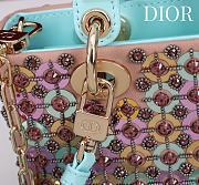 Bagsaaa Dior Lady D-Joy micro bag in multicolor glass material with light blue leather - 16cm - 2