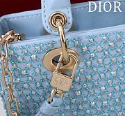 Bagsaaa Dior Lady D-Joy bag in cloud blue color with a crystal-studded - 16cm - 3