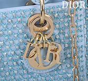 Bagsaaa Dior Lady D-Joy bag in cloud blue color with a crystal-studded - 16cm - 2