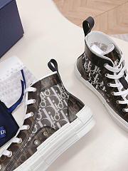 Bagsaaa Dior B23 High-Top Sneaker in black and white Dior Oblique canvas - 3