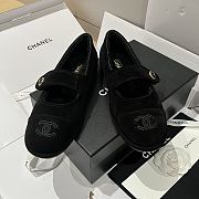 Bagsaaa Chanel Mary Jane flat shoes in black suede with shearling - 1