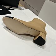 Bagsaaa Chanel beige and black leather cap-toe ankle boots with zipper - 3