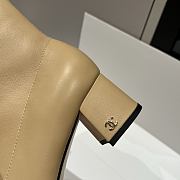 Bagsaaa Chanel beige and black leather cap-toe ankle boots with zipper - 2