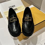 Bagsaaa Fendi Curled Tray Baguette loafers in black nappa leather - 1