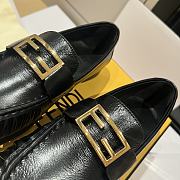 Bagsaaa Fendi Curled Tray Baguette loafers in black nappa leather - 4