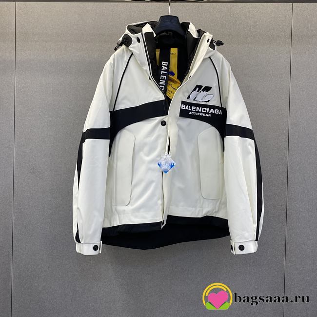 Bagsaaa Balenciaga 3B Sports Icon Water Repellent Hoodie Oversized jacket in white - 1