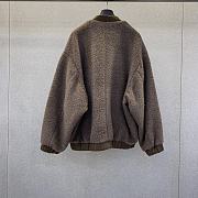 Bagsaaa Loewe brown sherpa bomber jacket with an Anagram leather patch pocket - 4
