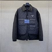 Bagsaaa black Prada Re-Nylon jacket with a quilted vest overlay - 1